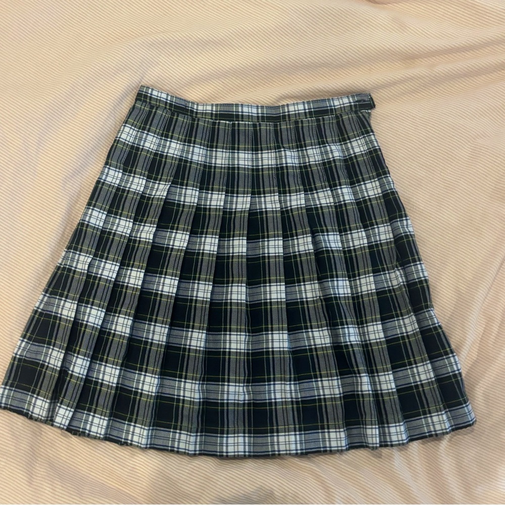 Land’s End Pleated Plaid Skirt